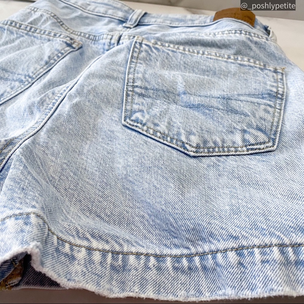 AE denim ripped distressed jean mom comfort stretch band skort - Picture 7 of 16